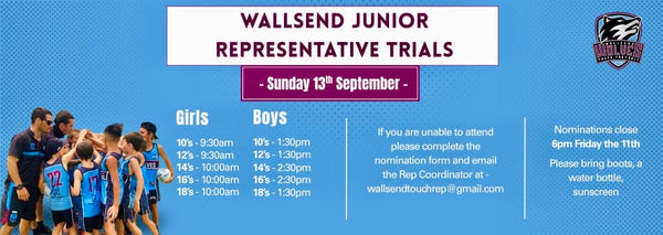 Wallsend Touch Junior Representative Trials