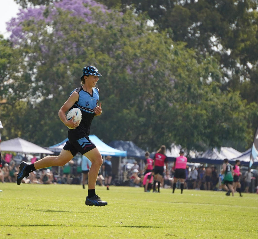 Touch football in action